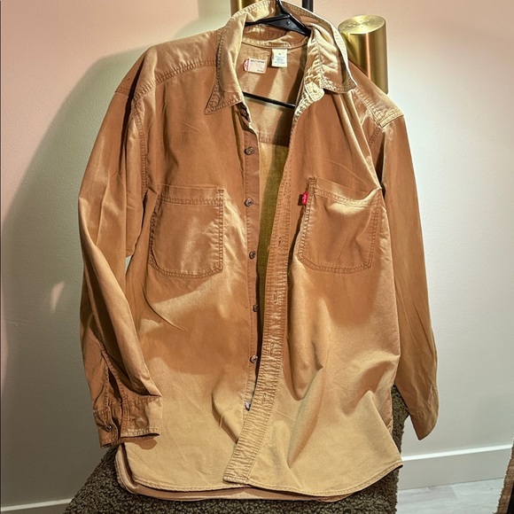 2003 ctf Levi’s Fall perfect Tan super light corduroy tan rivet button up shirt - Picture 1 of 7